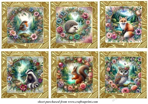 6 Wildlife in wreath toppers