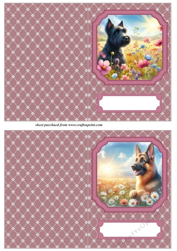 2 Floral dog notelets 1
