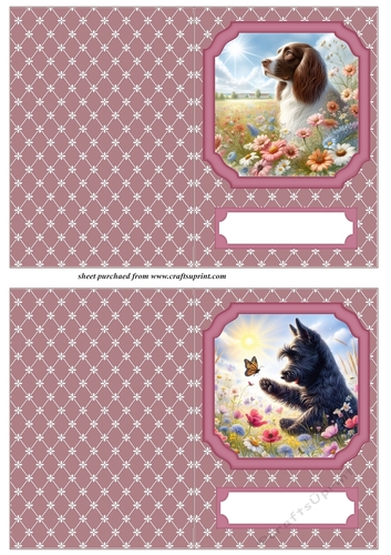 2 Floral dog notelets 4
