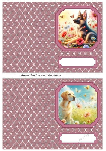 2 Floral dog notelets 5
