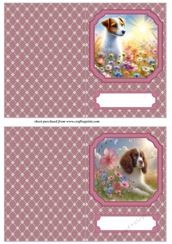 2 Floral dog notelets 6