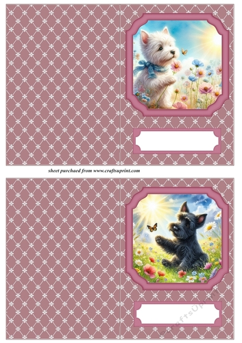 2 Floral dog notelets 7