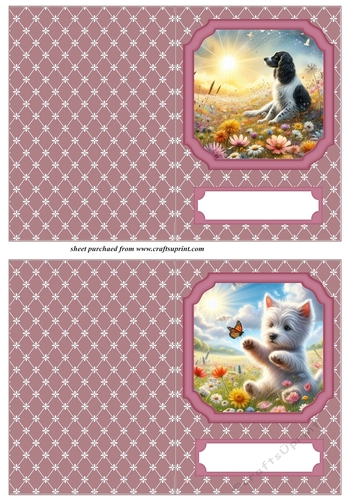 2 Floral dog notelets 8