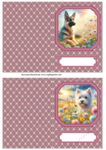 2 Floral dog notelets 9