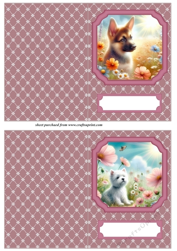 2 Floral dog notelets 10