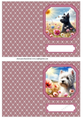2 Floral dog notelets 11