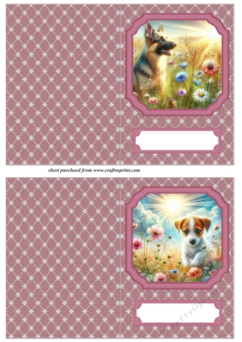 2 Floral dog notelets 12