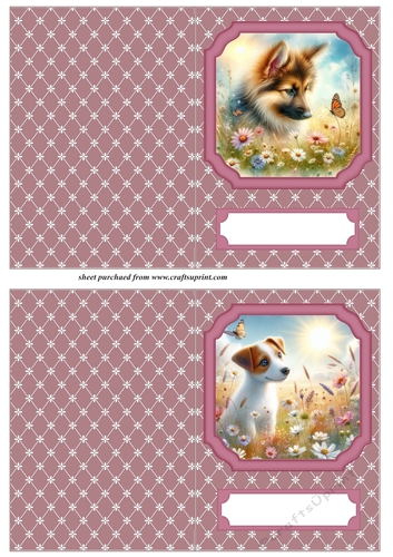 2 Floral dog notelets 13