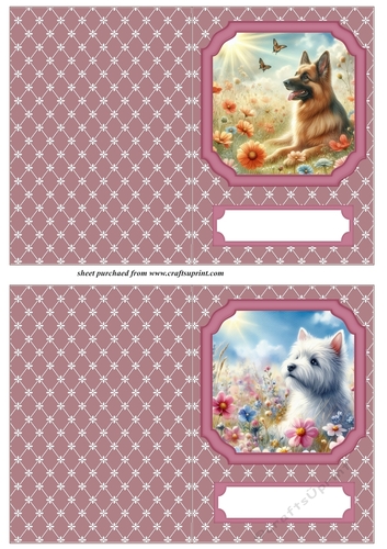 2 Floral dog notelets 14