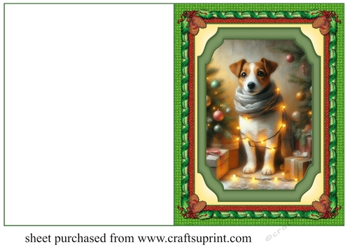 Christmas Jack Russell cut and fold card 1