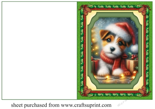 Christmas Jack Russell cut and fold card 2