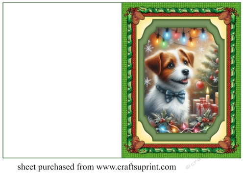 Christmas Jack Russell cut and fold card 3