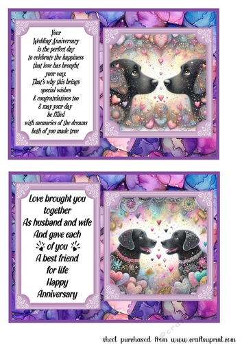 2 Black Labrador Anniversary 7x5 card fronts
