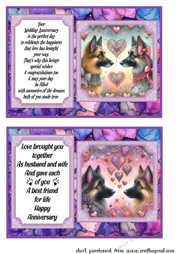 2 German Shepherd Anniversary 7x5 card fronts