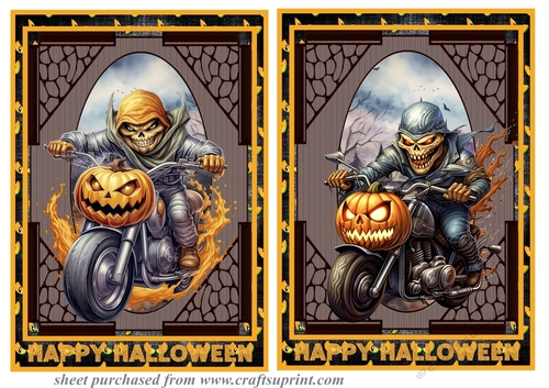 2 Halloween biker card fronts 1