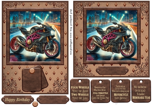 7x5 and 6x6 motorbike scene card fronts 1
