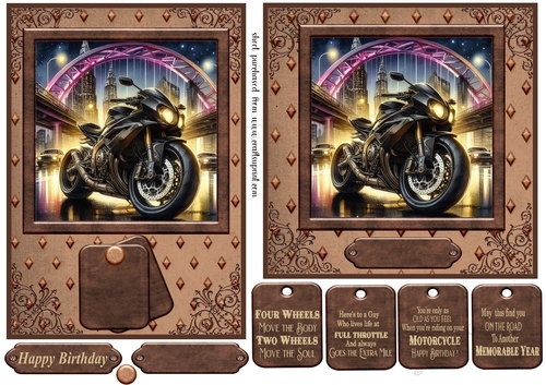 7x5 and 6x6 motorbike scene card fronts 2 