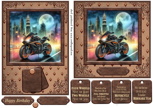 7x5 and 6x6 motorbike scene card fronts 3