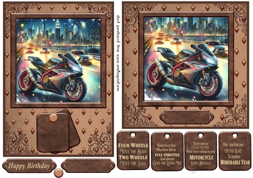 7x5 and 6x6 motorbike scene card fronts 4