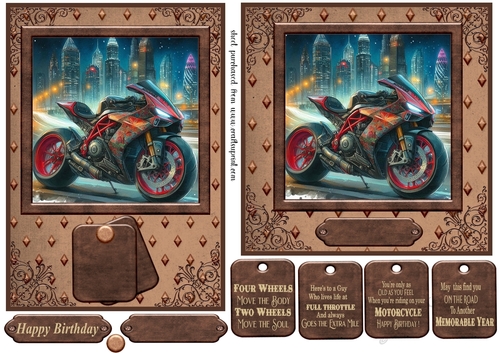 7x5 and 6x6 motorbike scene card fronts 5