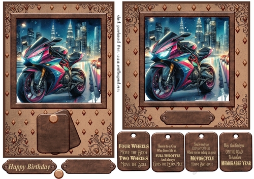 7x5 and 6x6 motorbike scene card fronts 7