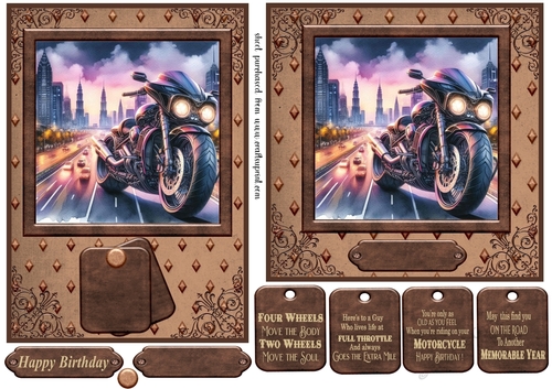 7x5 and 6x6 motorbike scene card fronts 8