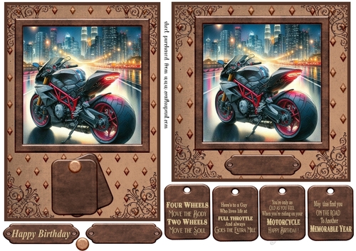 7x5 and 6x6 motorbike scene card fronts 9
