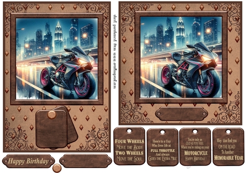 7x5 and 6x6 motorbike scene card fronts 11