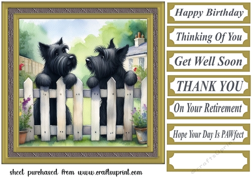 Scotties at the fence card front 3