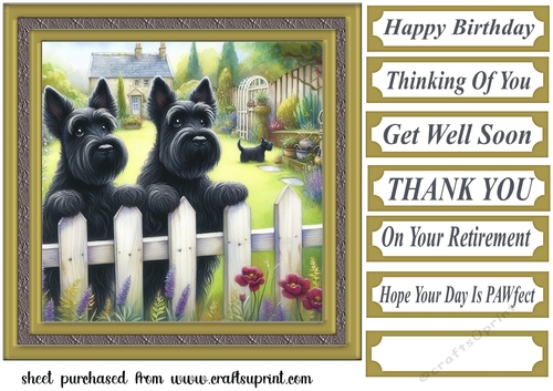 Scotties at the fence card front 4