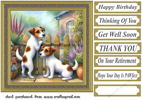 Jack Russell by the fence card front 1