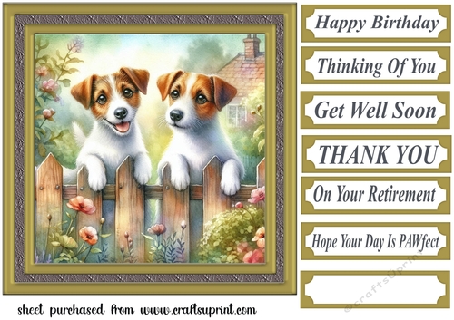 Jack Russell by the fence card front 2