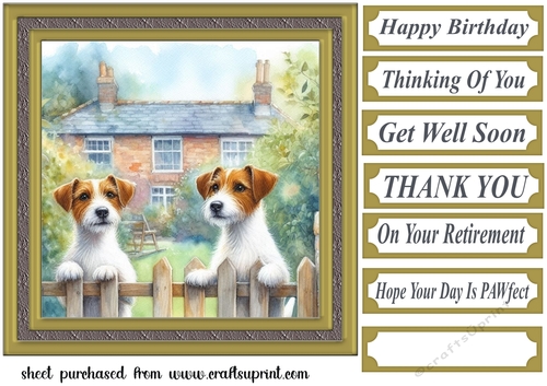 Jack Russell by the fence card front 3
