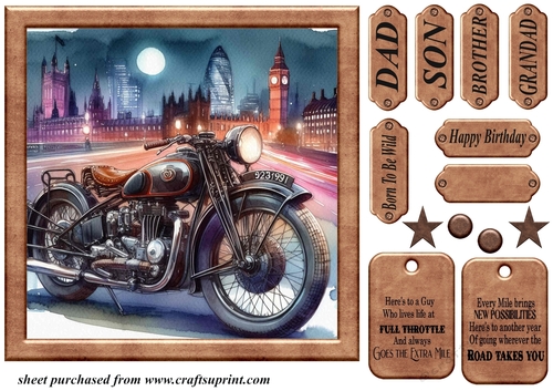 Motorbike in the city card front 5