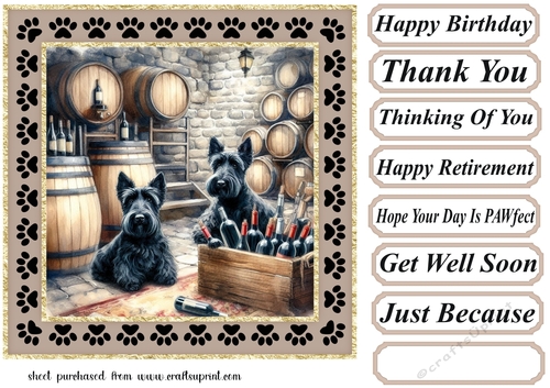 Wine cellar Scottie card front 6