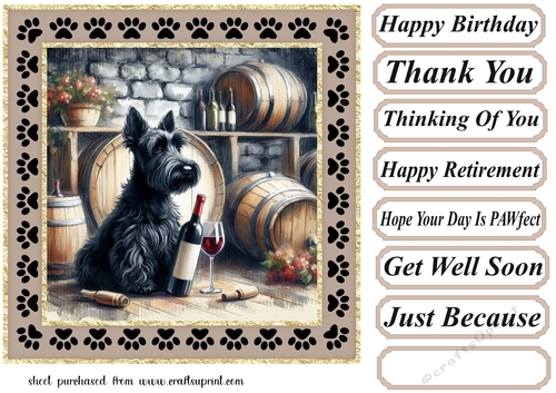 Wine cellar Scottie card front 7