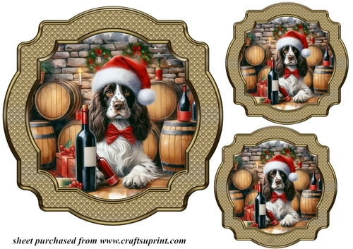 3 Christmas wine cellar pup toppers 2