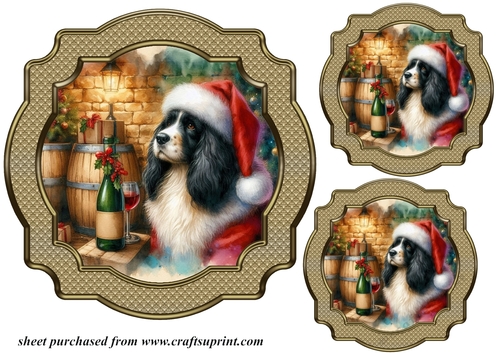 3 Christmas wine cellar pup toppers 3
