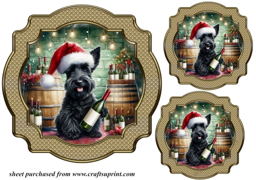 3 Christmas wine cellar pup toppers 7
