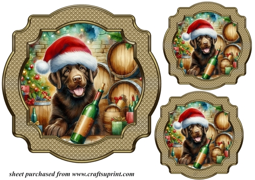 3 Christmas wine cellar pup toppers 8