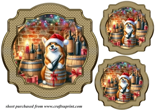 3 Christmas wine cellar pup toppers 9