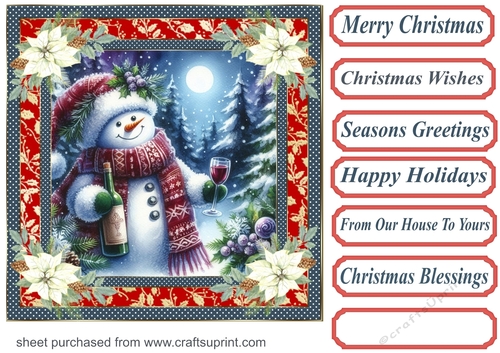Christmas cheers Snowman card front 1
