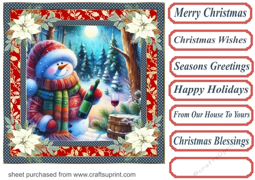 Christmas cheers Snowman card front 2