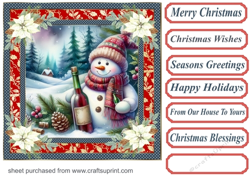 Christmas cheers Snowman card front 3