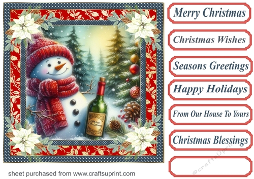 Christmas cheers Snowman card front 4