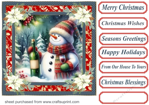 Christmas cheers Snowman card front 5