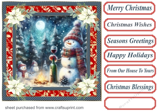 Christmas cheers Snowman card front 6