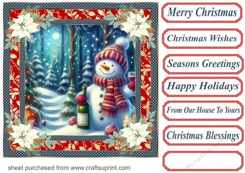 Christmas cheers Snowman card front 7