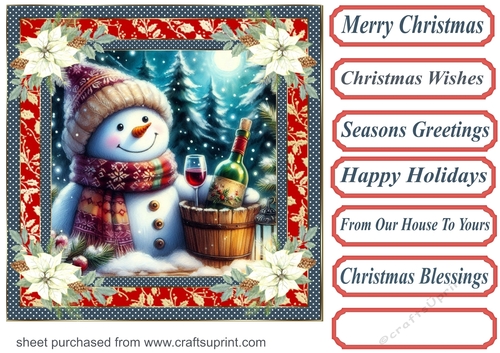 Christmas cheers Snowman card front 8