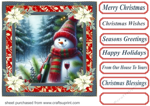 Christmas cheers Snowman card front 9